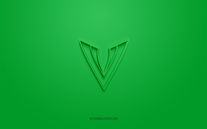 tampa bay vipers, yaratıcı 3d logo, yeşil arka plan, xfl, 3d amblem, amerikan futbol kul&#252;b&#252;, abd, 3d sanat, amerikan futbolu, tampa bay vipers 3d logo
