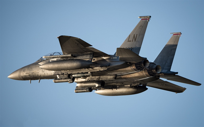McDonnell Douglas F-15E Strike Eagle, F-15E, American caccia-bombardiere, un piano nel cielo, US Air Force, aerei militari