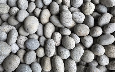 gray stones, pebble, coast, stone texture, smooth rounded stones, beach