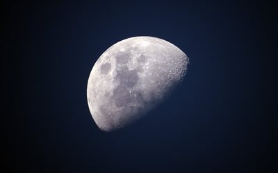 La lune, la nuit, le ciel, la terre par satellite, croissant de lune, espace, ciel