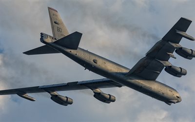 Boeing B-52 Stratofortress, B52H, ultra-long intercontinental strategic bomber, US Air Force, combat aircraft, missile carrier