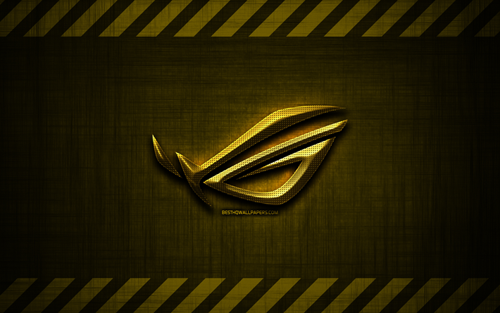 4k, Nvidiaのロゴ, 黄色の金属の背景, グランジア, Nvidia, ブランド, 創造, Nvidia3Dロゴ, 作品, Nvidia黄ロゴ