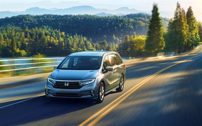Honda Odyssey, 4k, road, 2020 bilar, minibussar, HDR, 2020 Honda Odyssey, japanska bilar, Honda