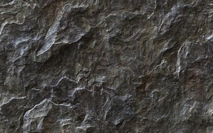 Download Wallpapers Black Stone Wall Macro Natural Rock Texture