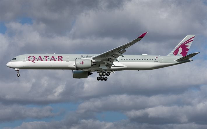 Airbus A350-1000, matkustajakone, Qatar, lentokone matka, Qatar Airways, Airbus, Airbus A350 XWB