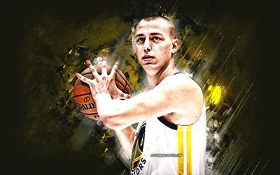 Alen Smailagic, NBA, Los Angeles Lakers, yellow stone background, Serbian Basketball Player, portrait, USA, basketball, Los Angeles Lakers players