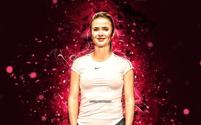 Elina Svitolina, 4k, ukrainian tennis players, WTA, purple neon lights, tennis, fan art, Elina Svitolina 4K