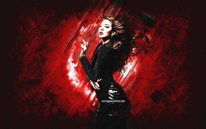 Ailee, アメリカの歌手, エイミー・リー, イ・エジン, 赤い石の背景, K-POP, 縦向き, アイリーアート