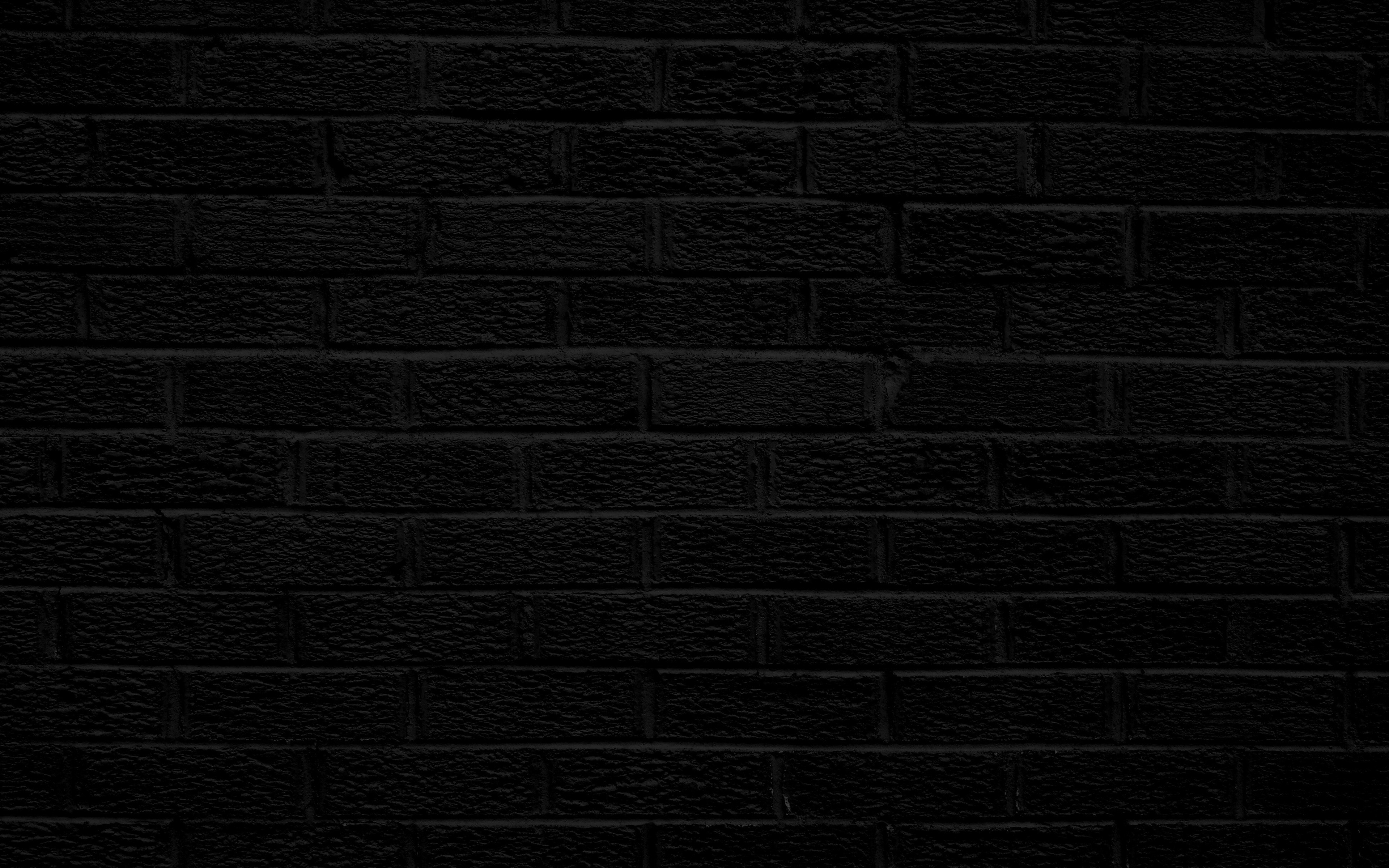 Download wallpapers black brick, 4k, black wall, bricks, wall, brick  texture for desktop with resolution 3840x2400. High Quality HD pictures  wallpapers