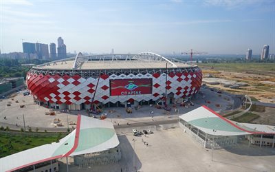 Otkritie Arena, 4k, Russian football stadium, Spartak Stadium, 2018 FIFA World Cup, Russia 2018, sports arena, Tushino, Moscow, Russia