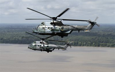 Airbus Helikopterler H225M, 4k, nakliye u&#231;akları, Eurocopter EC725, askeri helikopterler, H225M, Airbus Helikopterler