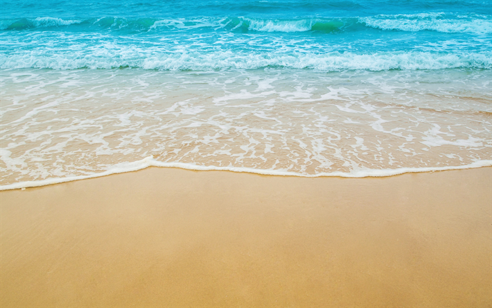 spiaggia, sabbia, mare, onde, estate, viaggiare, rilassamento