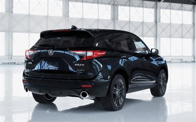 acura rdx, 2019, 4k, luxus-suv, au&#223;en, ansicht von hinten, neue schwarze rdx, japanische autos, acura