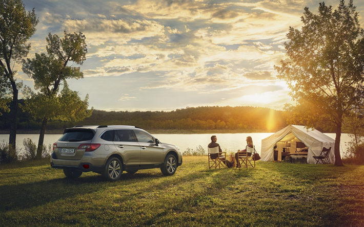 Subaru Outback, 2018, vue de l&#39;arri&#232;re, la nouvelle station wagon, off-road, la version, la nouvelle de gris de l&#39;Outback, les voitures Japonaises, Subaru