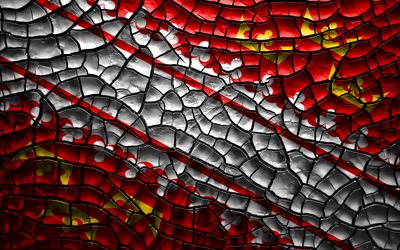Flag of Alsace, 4k, french provinces, cracked soil, France, Alsace flag, 3D art, Alsace, Provinces of France, administrative districts, Alsace 3D flag, Europe