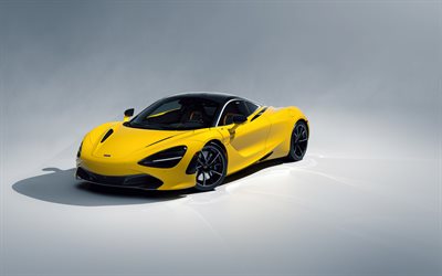 2019, McLaren 720S, amarillo coup&#233; deportivo, nueva amarillo 720S, amarillo supercar, coches deportivos Brit&#225;nicos de McLaren
