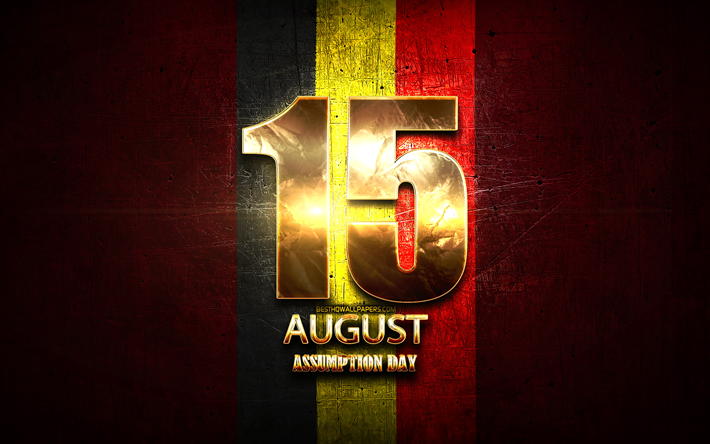 Belgium, Assumption Day, August 15, golden signs, Belgian national holidays, Belgium Public Holidays, Europe