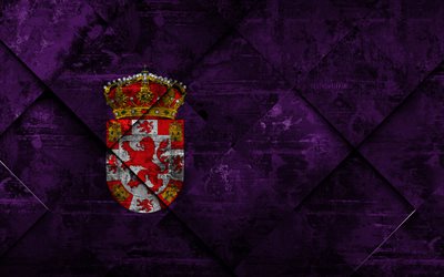 Bandiera di Cordoba, 4k, grunge, arte, rombo grunge, texture, spagnolo provincia di Cordoba, bandiera, Spagna, simboli nazionali, Cordoba, province di Spagna, arte creativa