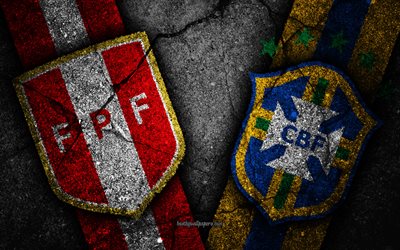 Peru vs Brazil, 2019 Copa America, Group A, creative, grunge, Copa America 2019 Brazil, Peru National Team, Brazil National Team, Conmebol