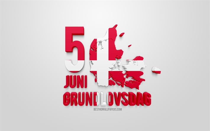 Grundlovsdag, 5 يونيو, يوم الدستور من الدنمارك, 3d علم الدنمارك, خريطة صورة ظلية من الدنمارك, الأعياد الوطنية من الدنمارك