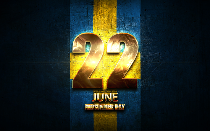mittsommer-tag, 22 juni, goldene zeichen, schwedischer staatsangeh&#246;riger, urlaub, schweden feiertagen, schweden, europa, mittsommer-tag der schweden