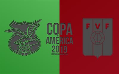 Bolivia vs Venezuela, 2019 Copa America, fotbollsmatch, promo, Copa America 2019 Brasilien, CONMEBOL, Sydamerikanska M&#228;sterskapet I Fotboll, kreativ konst, Bolivia landslaget, Venezuela