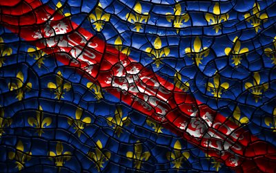 Flag of La Marche, 4k, french provinces, cracked soil, France, La Marche flag, 3D art, La Marche, Provinces of France, administrative districts, La Marche 3D flag, Europe