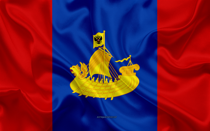 Bandera de Kostroma Oblast, 4k, bandera de seda, Federales sujetos de Rusia, Kostroma Oblast bandera, Rusia, seda textura, Kostroma Oblast, Federaci&#243;n de rusia