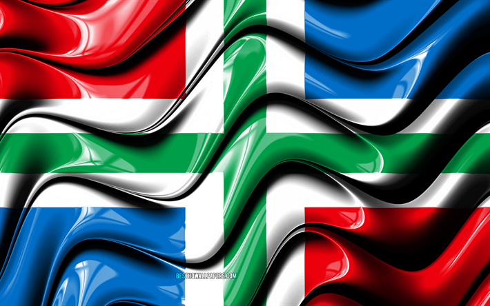 Groningen bandera, 4k, Provincias de los pa&#237;ses Bajos, los distritos administrativos, la Bandera de la universidad de Groningen, arte 3D, Groningen, provincias holandesas, Groningen 3D de la bandera, pa&#237;ses Bajos, Europa