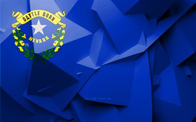 4k, Bandiera del Nevada, arte geometrica, stati uniti, Nevada, bandiera, creativo, i distretti amministrativi, Nevada 3D, Stati Uniti d&#39;America, Nord America, USA