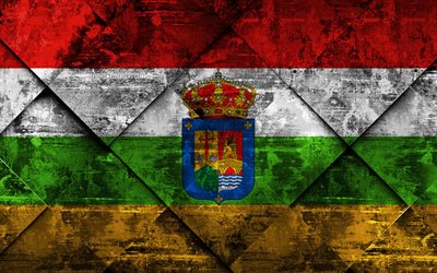 flagge von la rioja, 4k, grunge, kunst, rhombus grunge-textur, spanischen provinz la rioja flagge, spanien, nationale symbole, la rioja, provinzen, kreative kunst