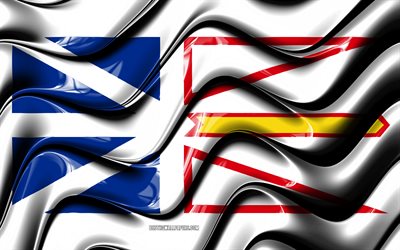 Terre-neuve-et-Labrador drapeau, 4k, les Provinces du Canada, circonscriptions administratives, le Drapeau de terre-Neuve-et-Labrador, art 3D, terre-Neuve-et-Labrador, les provinces canadiennes de terre-Neuve-et-Labrador 3D drapeau, Canada, Am&#233;rique 