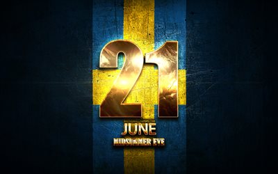 Di mezza estate Vigilia, il 21 giugno, il golden segni, nazionale svedese vacanza in Svezia Festivi, Svezia, Europa, Vigilia di mezza estate di Svezia