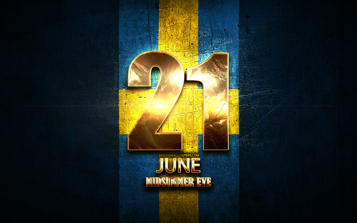 De verano, en la V&#237;spera, el 21 de junio de oro signos, sueco, fiestas nacionales, Suecia Festivos, Suecia, Europa, de Verano, en la V&#237;spera de Suecia