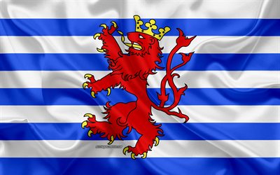 Lippu Luxemburg, 4k, silkki lippu, Belgian maakunnassa, silkki tekstuuri, Luxemburgin lipun alla, Belgia, Luxemburg, Maakunnissa Belgia