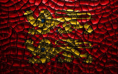Flag of Normandy, 4k, french provinces, cracked soil, France, Normandy flag, 3D art, Normandy, Provinces of France, administrative districts, Normandy 3D flag, Europe
