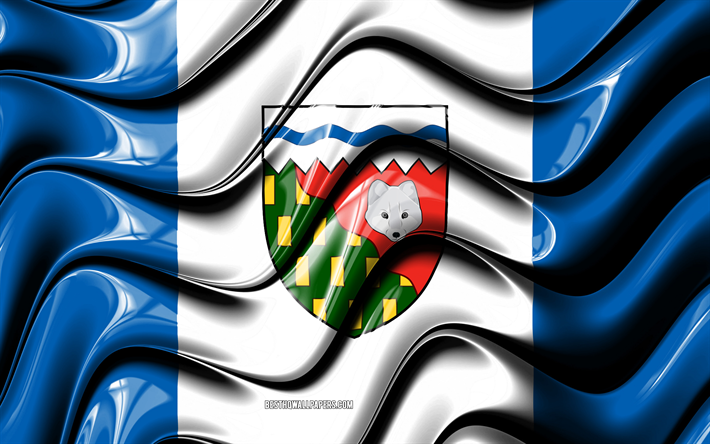 Luoteisterritoriot lippu, 4k, Kanadan maakunnista, hallintoalueet, Lipun luoteisterritoriot, 3D art, Luoteisterritoriot, kanadan provinssit, Luoteisterritoriot 3D flag, Kanada, Pohjois-Amerikassa