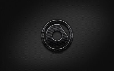 Nicky Romero logo noir, stars de la musique, de cr&#233;ativit&#233;, de m&#233;tal de la grille d&#39;arri&#232;re-plan, Nicky Romero, logo, marques