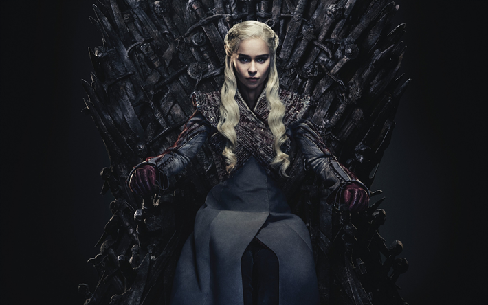 Game of Thrones, 2019, juliste, mainosmateriaali, Daenerys Targaryen, Emilia Clarke, merkki&#228;