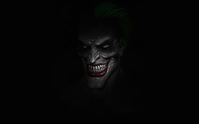 Jokeri, pimeys, anti-sankari, minimaalinen, antagonisti, musta tausta, luova