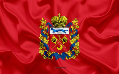 Bandiera dell&#39;Oblast &#39;di Orenburg, 4k, seta, bandiera, soggetti Federali della Russia, Oblast &#39;di Orenburg bandiera, Russia, texture, Orenburg Oblast&#39;, Federazione russa