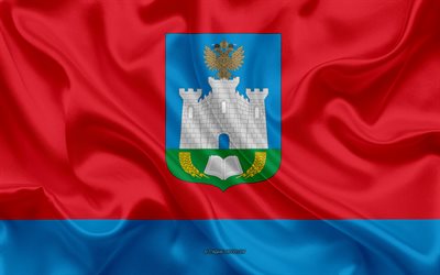Flag of Oryol Oblast, 4k, silk flag, Federal subjects of Russia, Oryol Oblast flag, Russia, silk texture, Oryol Oblast, Russian Federation