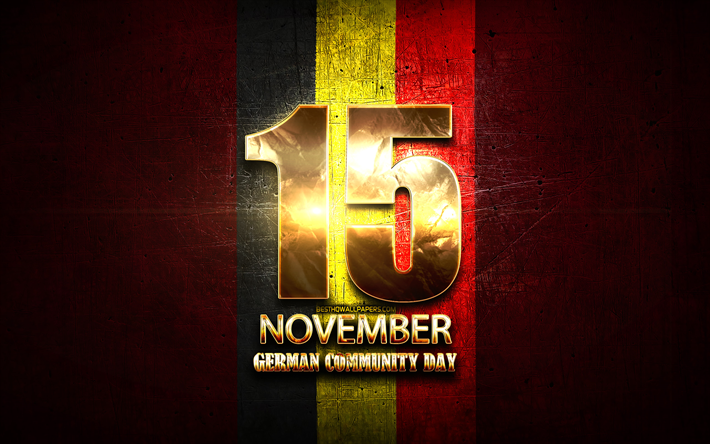 German Community Day, November 15, golden signs, Belgian national holidays, Belgium Public Holidays, Belgium, Europe