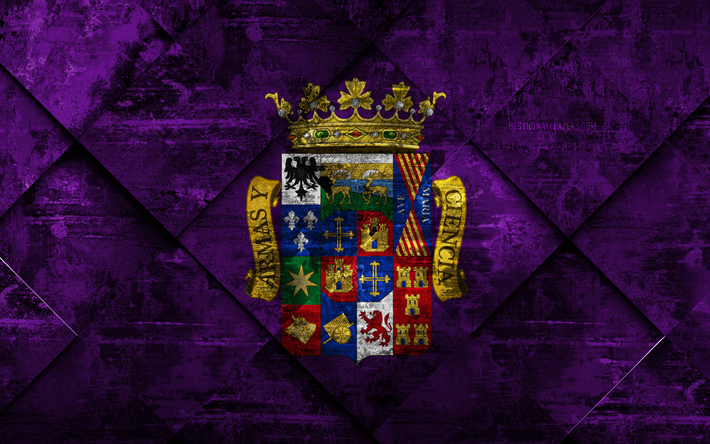 Flaggan i Palencia, 4k, grunge konst, rhombus grunge textur, spanska provinsen, Palencia flagga, Spanien, nationella symboler, Palencia, provinserna i Spanien, kreativ konst