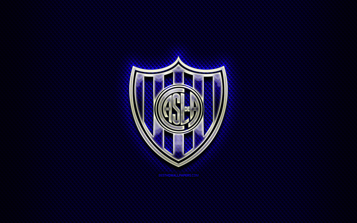 San Lorenzo FC, glass logo, blue rhombic background, Argentine Primera Division, soccer, Argentinian football club, San Lorenzo logo, creative, football, CA San Lorenzo de Almagro, Argentina
