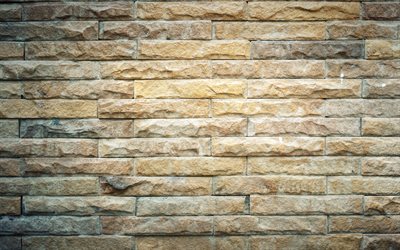 brun clair brickwall, 4k, brun briques, briques de textures, brun, mur de briques, de briques, mur, brun briques de fond, brun pierre d&#39;arri&#232;re-plan