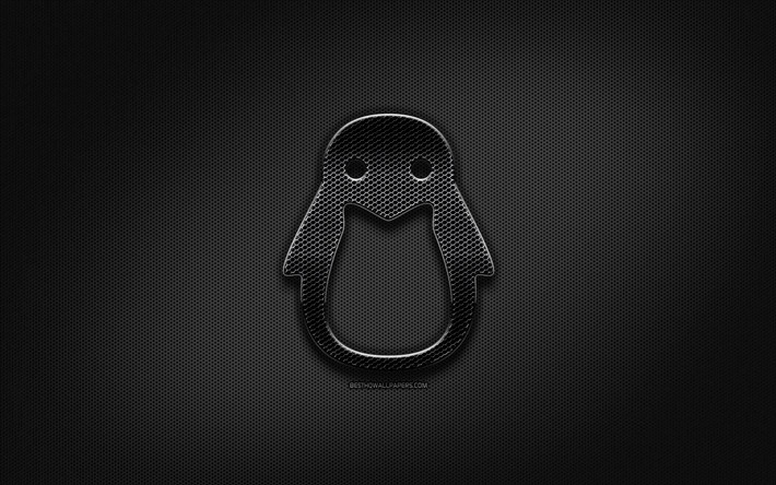 ダウンロード画像 Linux黒ロゴ 創造 金属製グリッドの背景 の Linuxロゴ ブランド Linux フリー のピクチャを無料デスクトップの壁紙