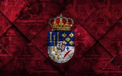 flagge von salamanca, 4k, grunge, kunst, rhombus grunge-textur, spanischen provinz salamanca flagge, spanien, nationale symbole, salamanca, provinzen von spanien