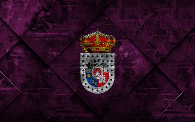 Bandiera di Soria, 4k, grunge, arte, rombo grunge, texture, provincia spagnola, Soria, bandiera, Spagna, simboli nazionali, province di Spagna, arte creativa