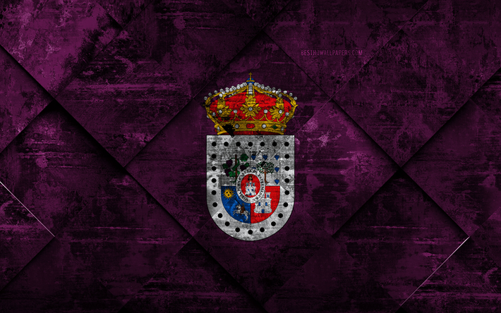 İspanya, yaratıcı sanat Soria bayrak, 4k, grunge sanat, rhombus grunge doku, İspanyol Eyaleti, Soria bayrak, ulusal semboller, Soria, il
